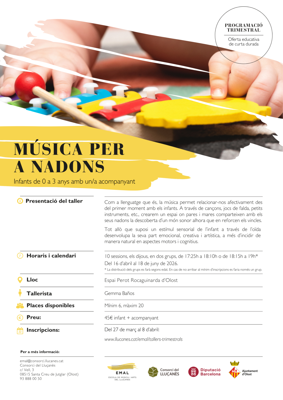 Música per nadons de 0 a 3 anys a Olost